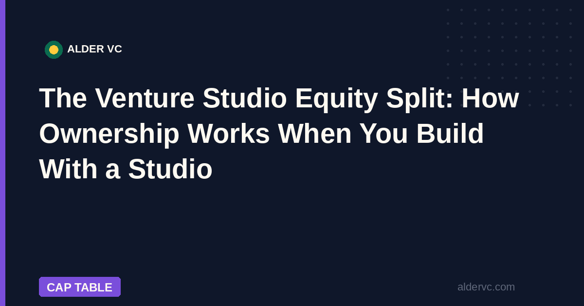 The Venture Studio Equity Split: How Ownership Works When You Build ...