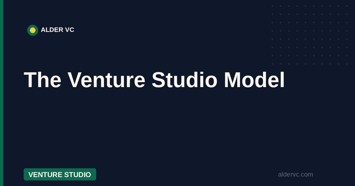 The Venture Studio Model — Alder VC